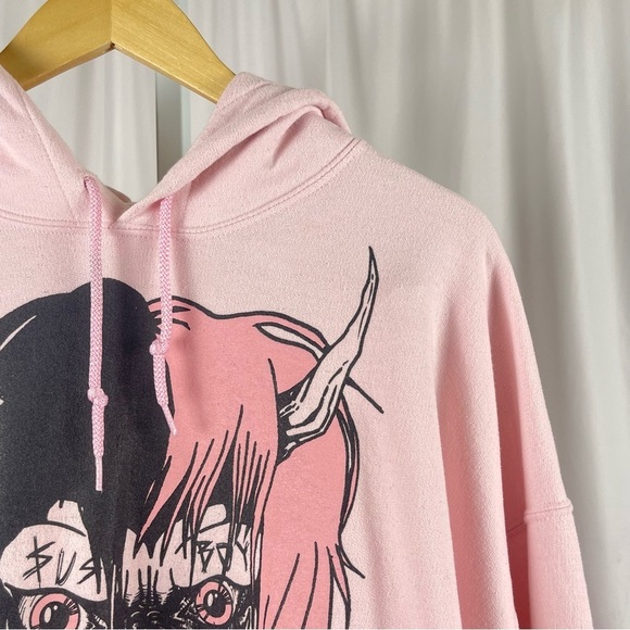 Lil Peep x Sus Boy XL Soft Pink Graphic Pullover Demon Hellboy Hoodie Rap Hiphop - Picture 8 of 8